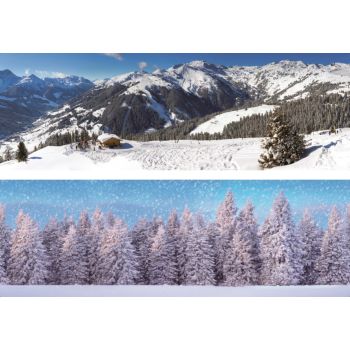 My Village Background Double-Sided - Winter Sports/Forest 98x33 cm