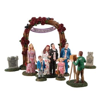 Lemax zombie wedding party, set of 9 Spooky Town 2022